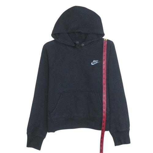 Nike Women Black Pullover Hoodie L Cotton Blend Fleece Logo