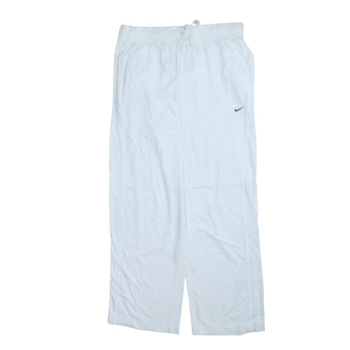 Nike Women's White XL Track Pants Lightweight Cotton Blend
