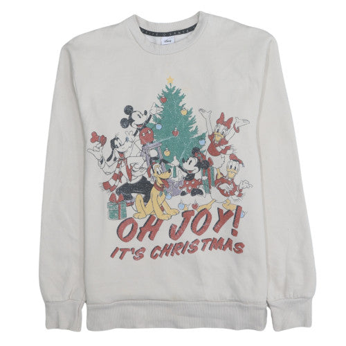 Disney at George Womens Beige Christmas Sweatshirt Size S 8-10