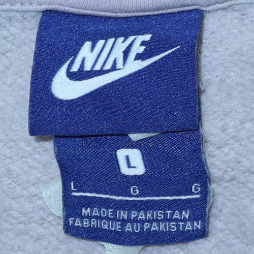 Nike Women Grey Cotton Blend Crew Neck Pullover Sweatshirt L