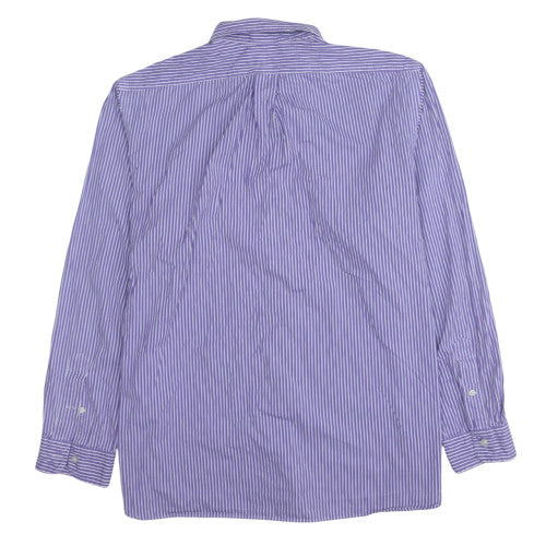Ralph Lauren Men's Purple Striped Button-Down Long Sleeve Cotton Shirt L