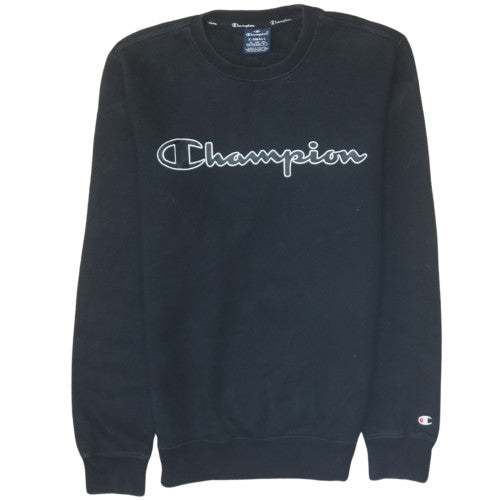 Champion Men's Black XS Pullover Sweatshirt Crew Neck Logo Sportswear
