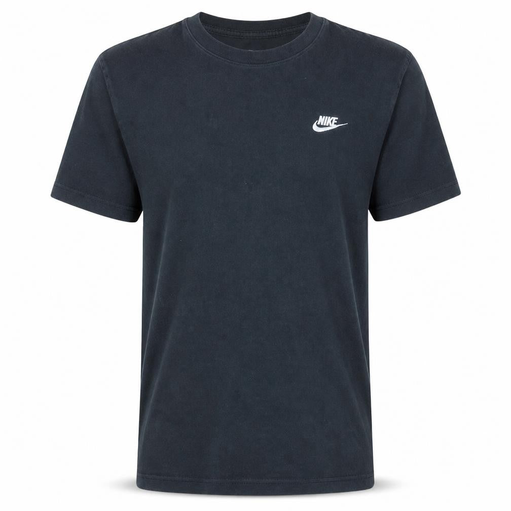 Front view of Nike Men's Black Short Sleeve Cotton Logo T-Shirt Medium