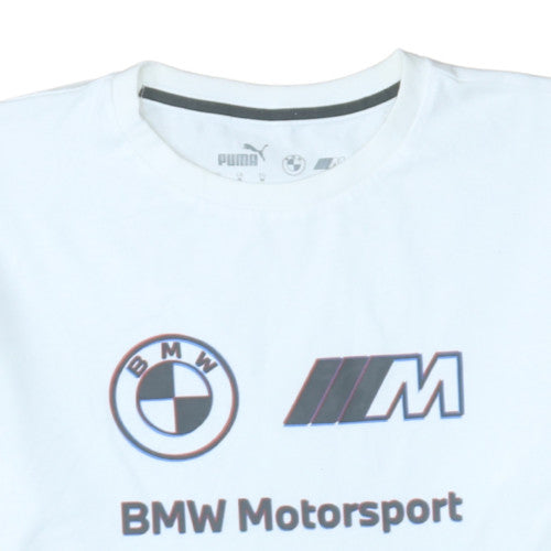 Puma BMW Motorsport White Crew Neck Men's T-Shirt Size M