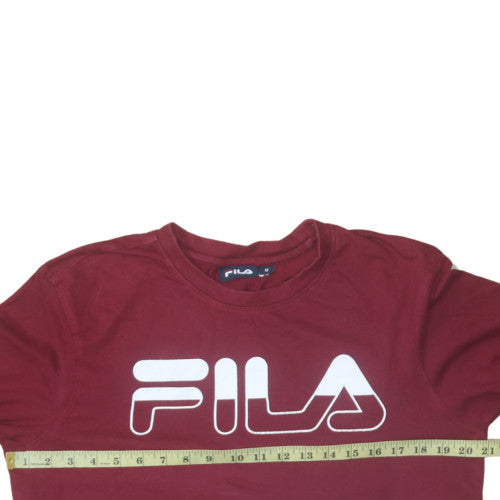 Fila Men's Red Long Sleeve Cotton Graphic Top M
