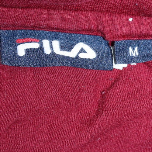 Fila Men's Red Long Sleeve Cotton Graphic Top M