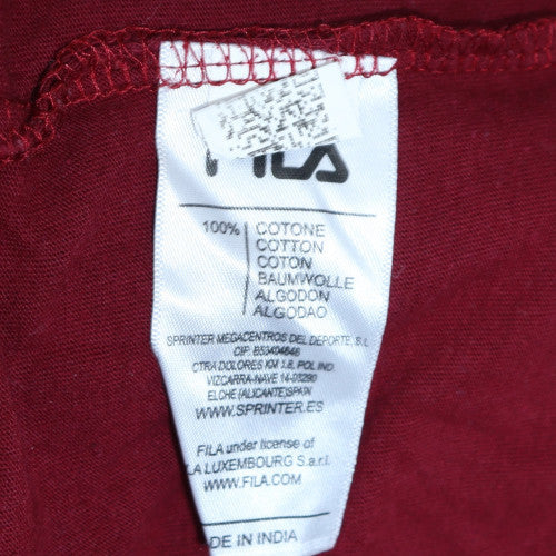 Fila Men's Red Long Sleeve Cotton Graphic Top M