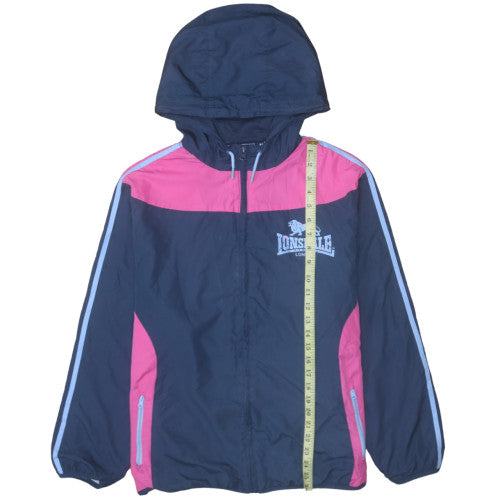 Lonsdale Women Blue Pink Hooded Windbreaker Jacket Size 18