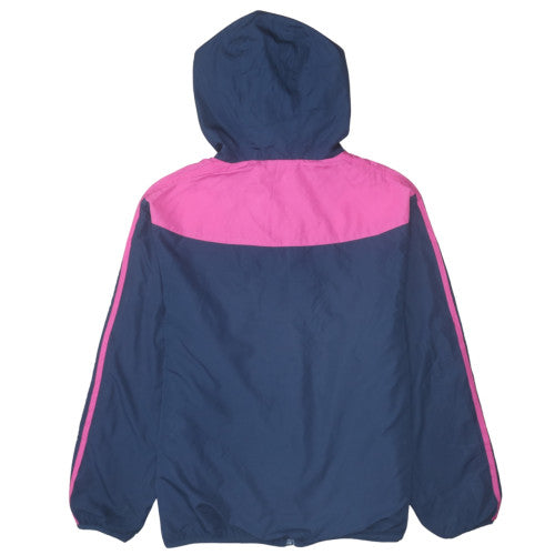 Lonsdale Women Blue Pink Hooded Windbreaker Jacket Size 18