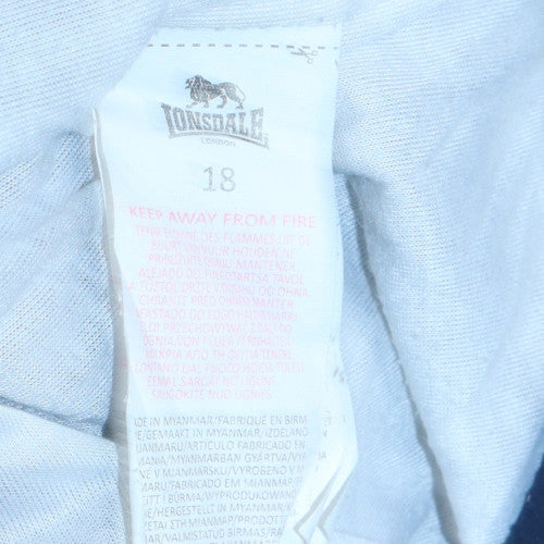 Lonsdale Women Blue Pink Hooded Windbreaker Jacket Size 18