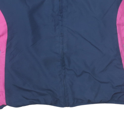 Lonsdale Women Blue Pink Hooded Windbreaker Jacket Size 18