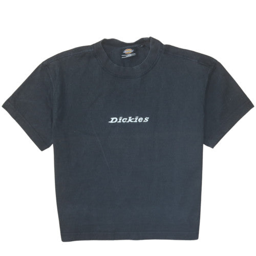 Dickies Women's Black Cropped T-Shirt L Crew Neck Short Sleeve