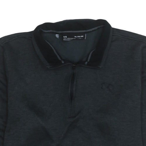 Under Armour Men's Black XL 1/4 Zip Collared Fleece Sweatshirt