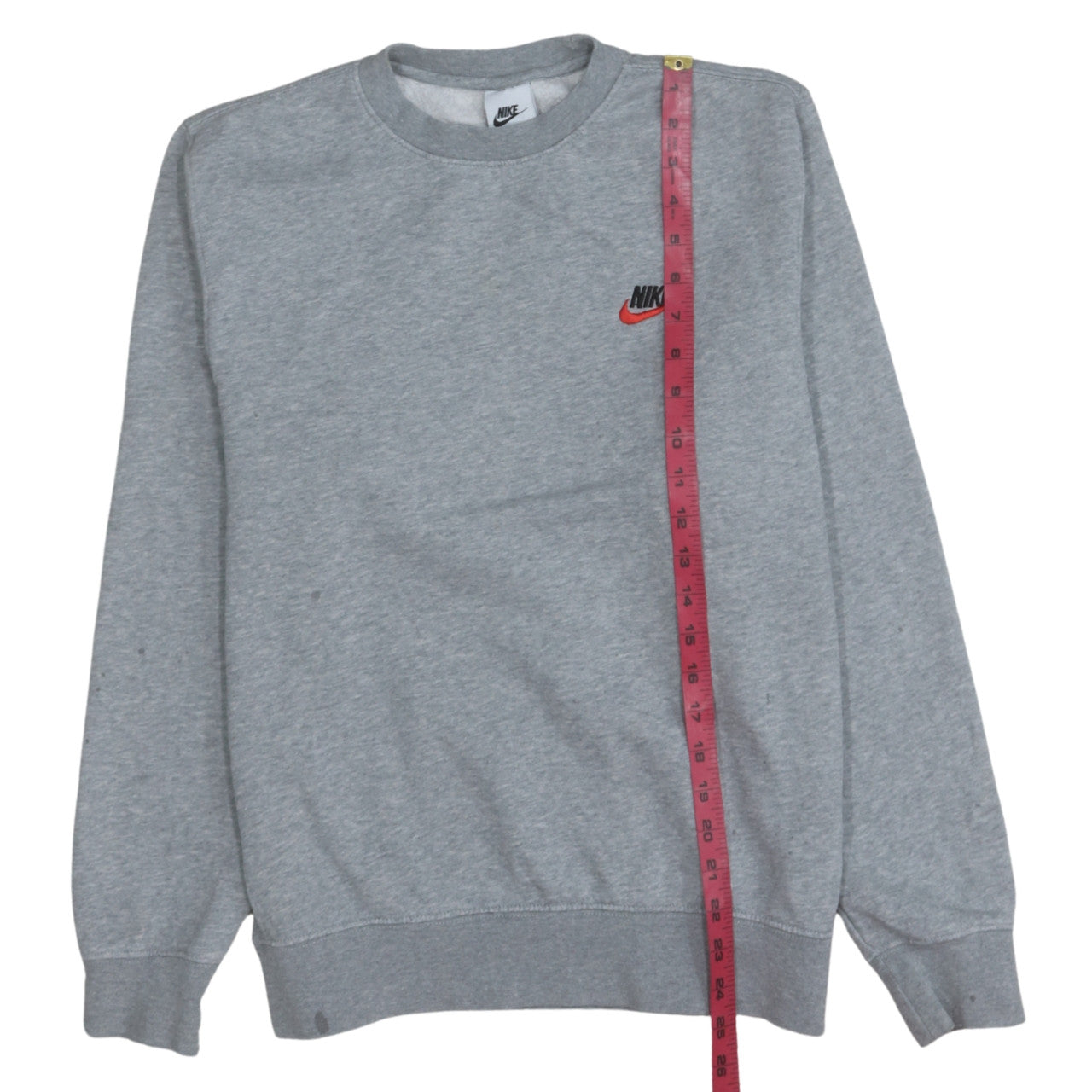 Nike Men Grey Small Pullover Crew Neck Sweatshirt Logo Sportswear