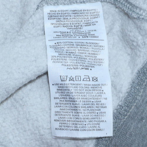 Nike Men Grey Small Pullover Crew Neck Sweatshirt Logo Sportswear