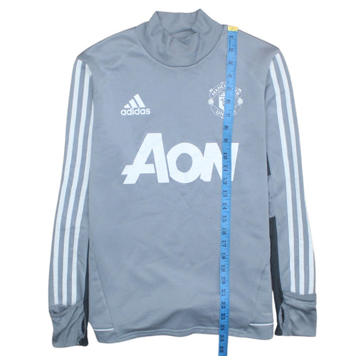 Adidas Boys Grey Manchester United Pullover Training Sweatshirt 13-14 Years
