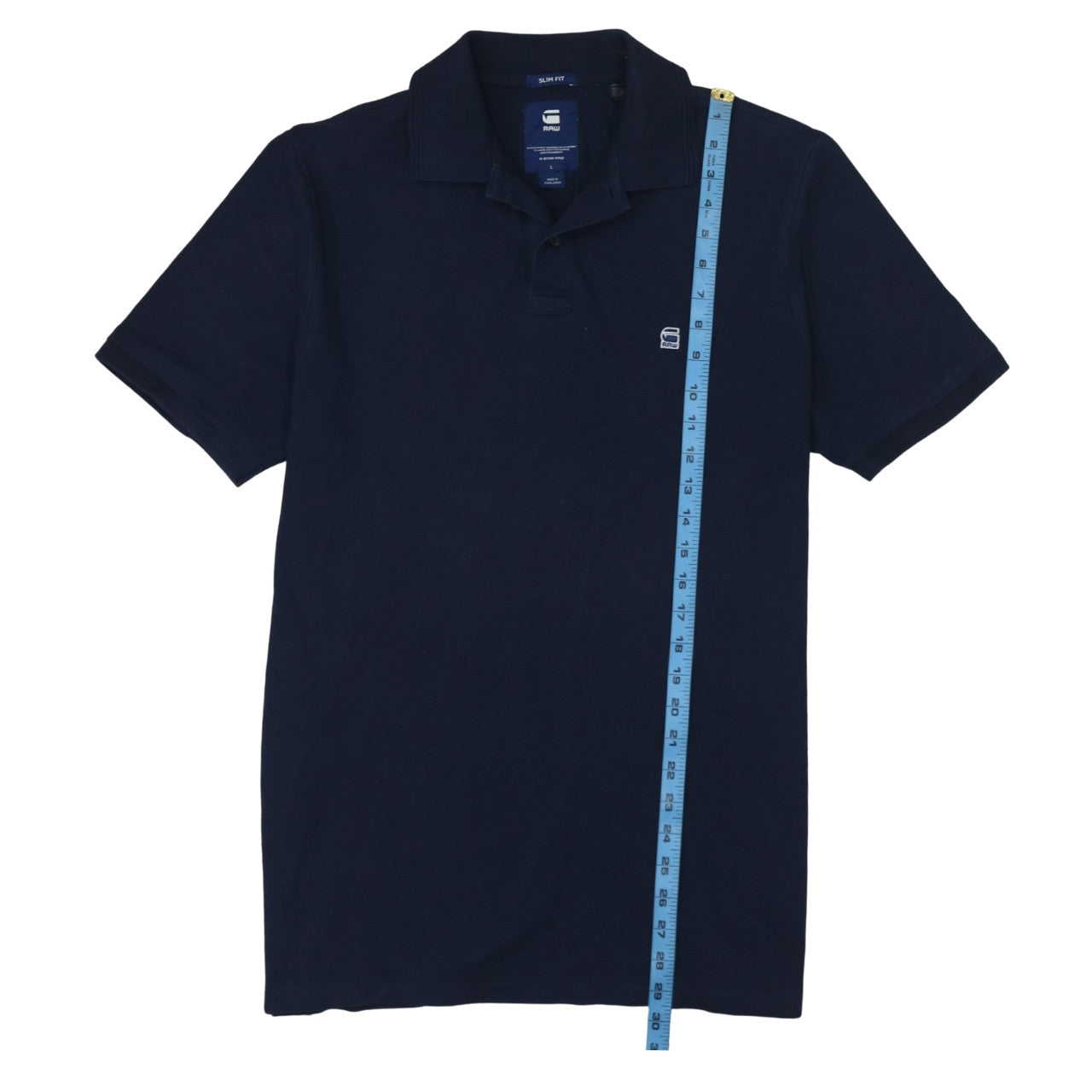 G-Star RAW Men's Navy Blue Slim Fit Cotton Polo Shirt Size L