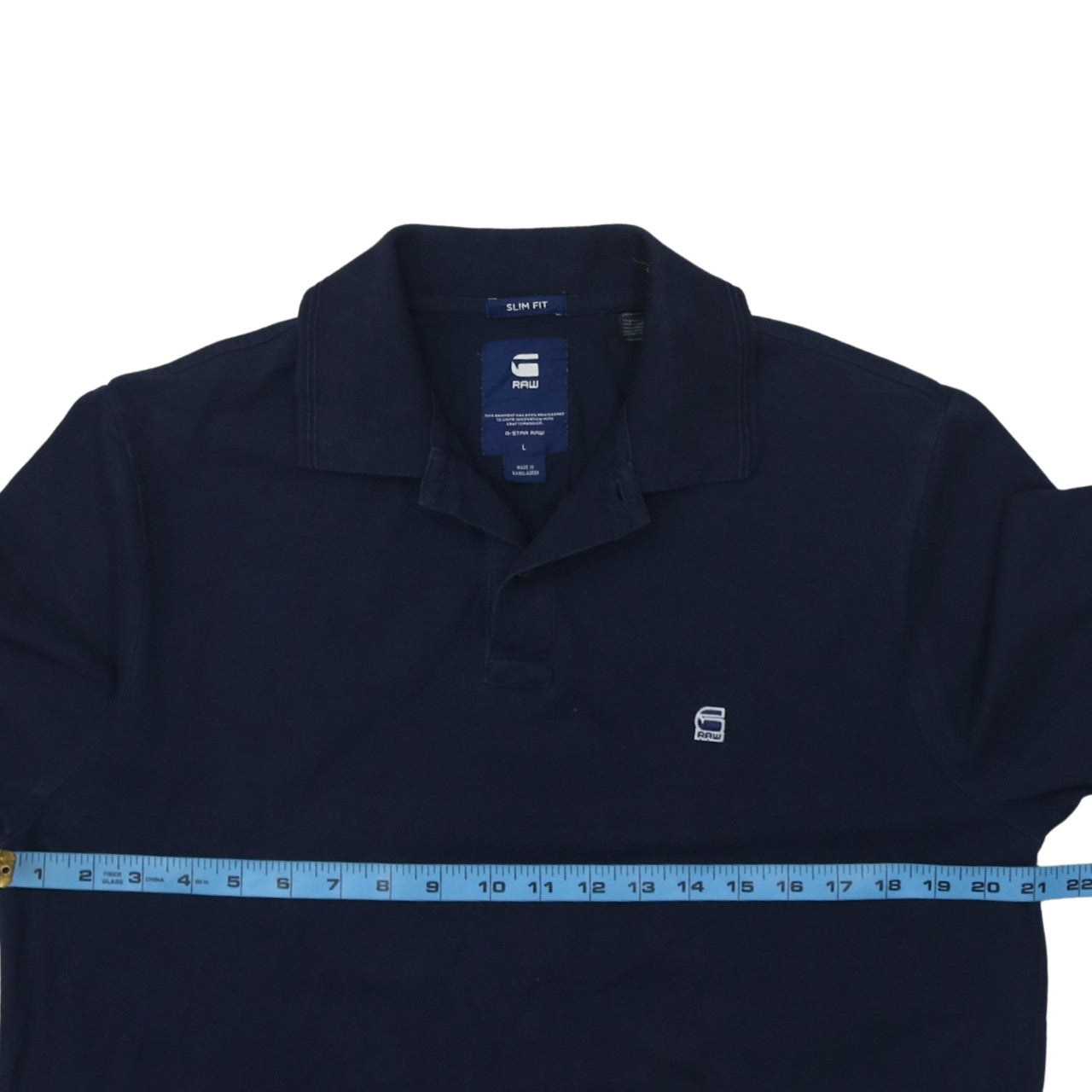 G-Star RAW Men's Navy Blue Slim Fit Cotton Polo Shirt Size L