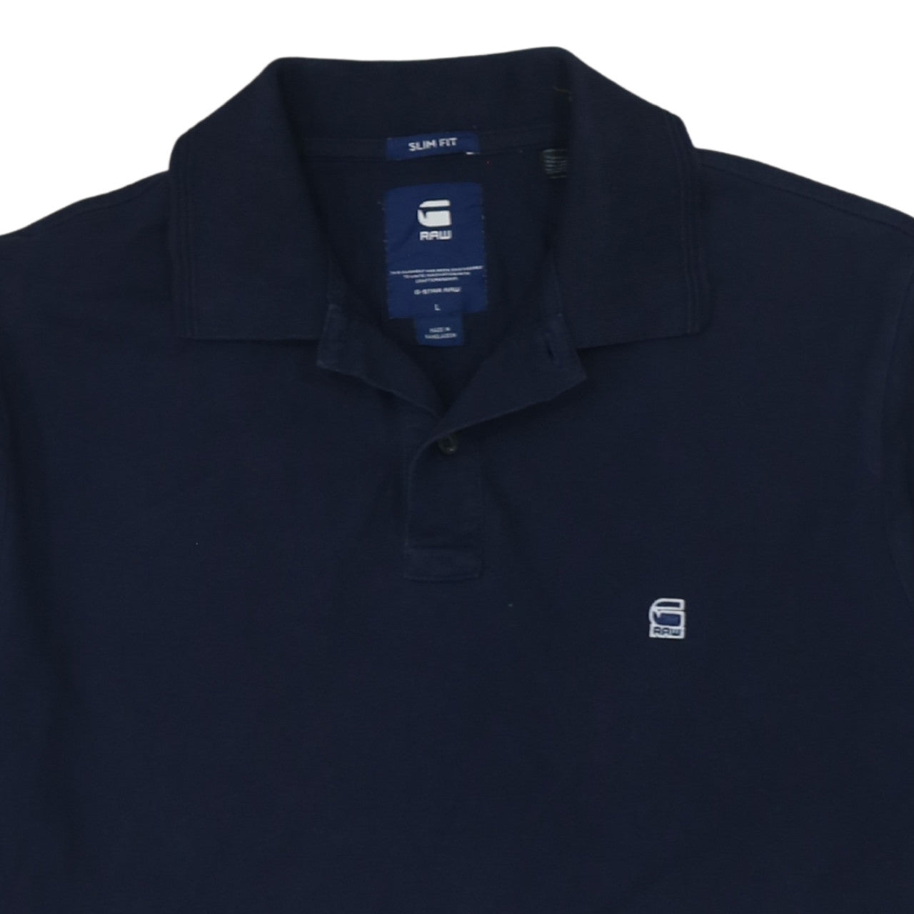G-Star RAW Men's Navy Blue Slim Fit Cotton Polo Shirt Size L