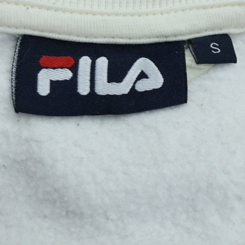 FILA Men’s White Pullover Sweatshirt Size S Logo Crew Neck Jumper