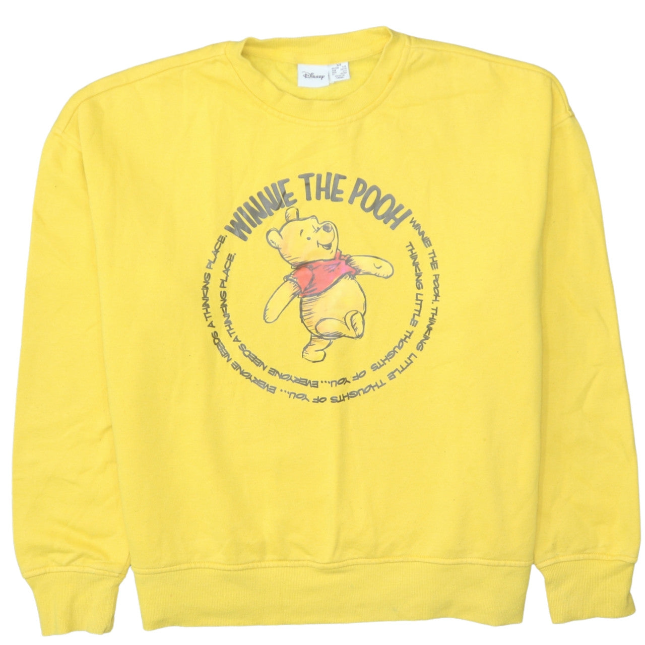 Disney Primark Womens Yellow Winnie the Pooh Pullover Sweatshirt XS