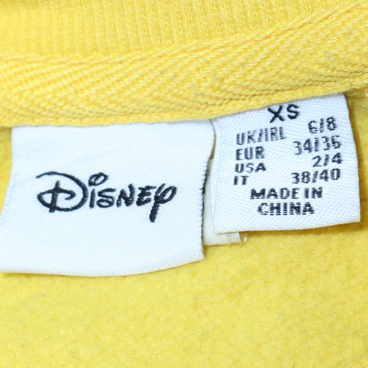 Disney Primark Womens Yellow Winnie the Pooh Pullover Sweatshirt XS