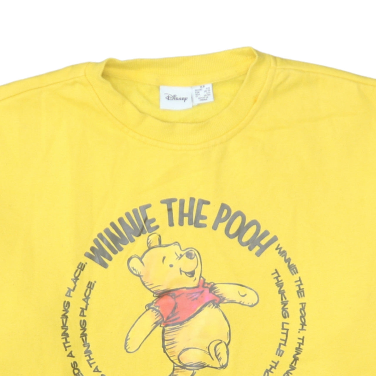 Disney Primark Womens Yellow Winnie the Pooh Pullover Sweatshirt XS