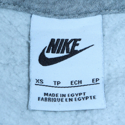 Nike Men's Grey XS Pullover Hoodie with Logo Print