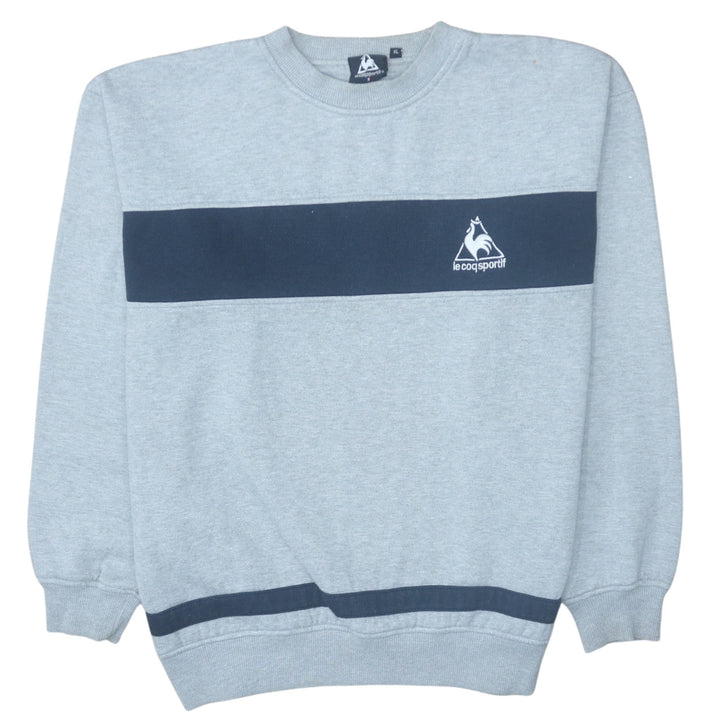 Le Coq Sportif Men's Grey XL Pullover Sweatshirt Crew Neck Logo