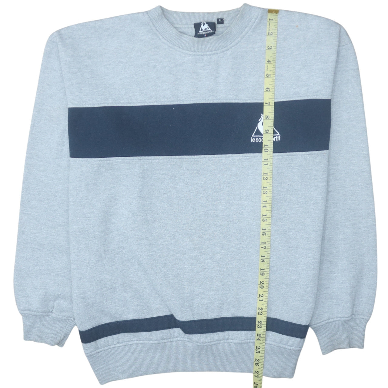 Le Coq Sportif Men's Grey XL Pullover Sweatshirt Crew Neck Logo
