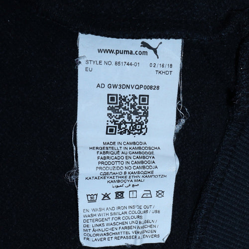 Puma Men's Black Pullover Hoodie Medium Regular Fit Sportswear