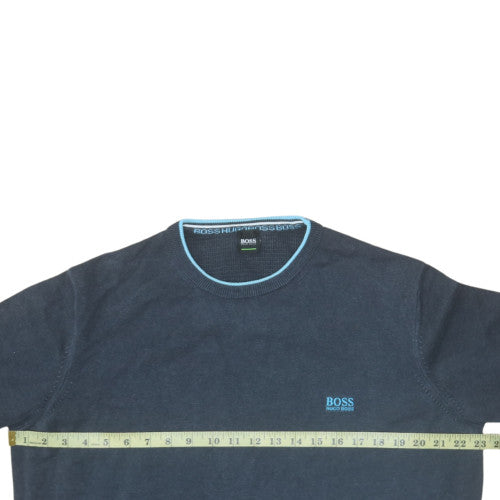 Hugo Boss Men's Blue Cotton Crew Neck Pullover Jumper 2XL