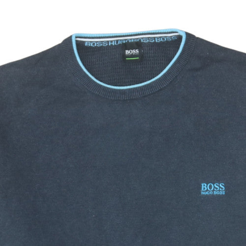 Hugo Boss Men's Blue Cotton Crew Neck Pullover Jumper 2XL