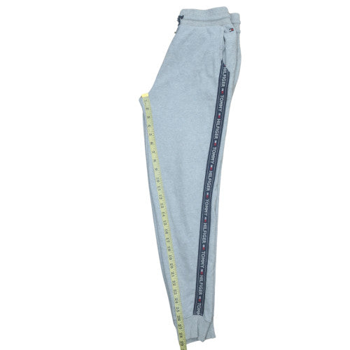 Tommy Hilfiger Men's Grey Jogger Trousers Size S Logo Tape Cotton Blend