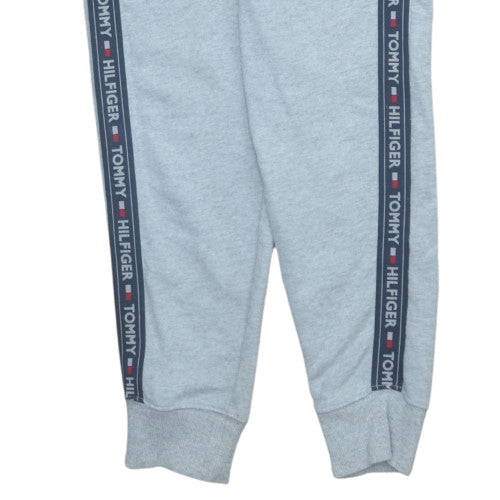 Tommy Hilfiger Men's Grey Jogger Trousers Size S Logo Tape Cotton Blend