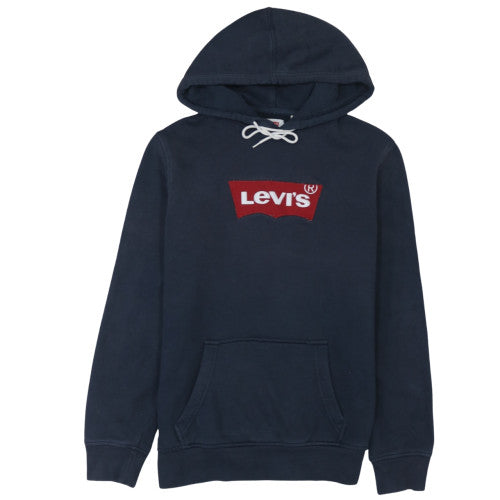 Levi's Men's Blue Pullover Hoodie Medium Logo Fleece Sweatshirt