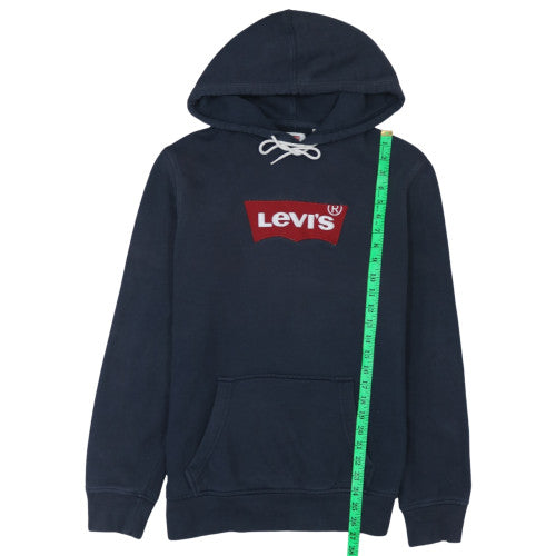 Levi's Men's Blue Pullover Hoodie Medium Logo Fleece Sweatshirt