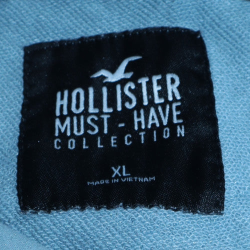 Hollister Mens Blue Pullover Hoodie XL Classic Fleece Sweatshirt
