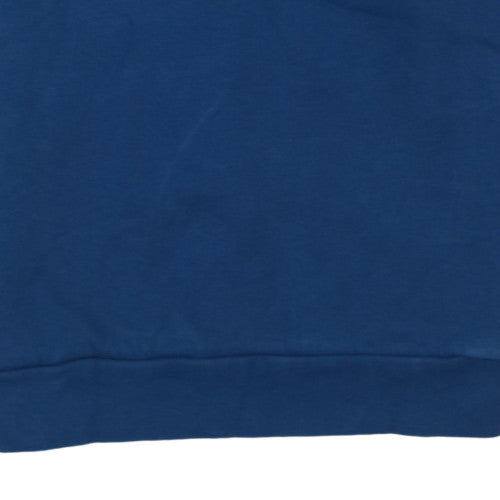 Adidas Men Blue XS Pullover Sweatshirt with Logo Stripes