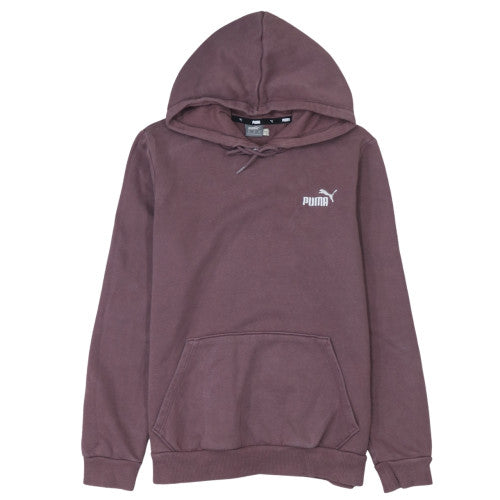 Puma Men's Brown Pullover Hoodie Medium Fleece Logo Sweatshirt