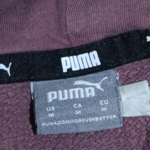 Puma Men's Brown Pullover Hoodie Medium Fleece Logo Sweatshirt