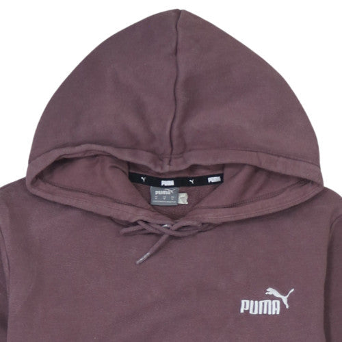 Puma Men's Brown Pullover Hoodie Medium Fleece Logo Sweatshirt