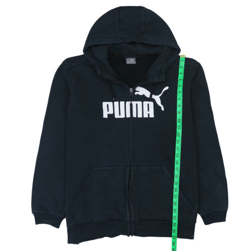 Puma Men's Black XL Full Zip Hoodie with Logo Graphic