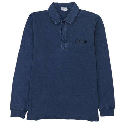 Lacoste Men's Blue Long Sleeve Collared Cotton Shirt L