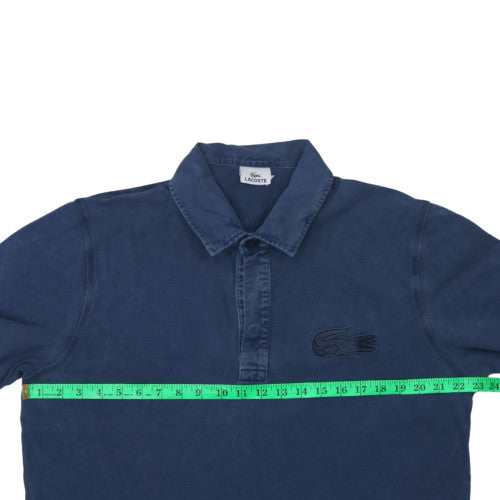 Lacoste Men's Blue Long Sleeve Collared Cotton Shirt L