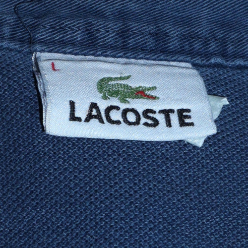 Lacoste Men's Blue Long Sleeve Collared Cotton Shirt L