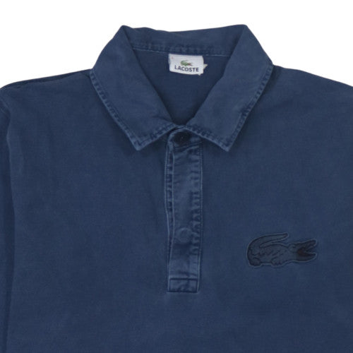 Lacoste Men's Blue Long Sleeve Collared Cotton Shirt L