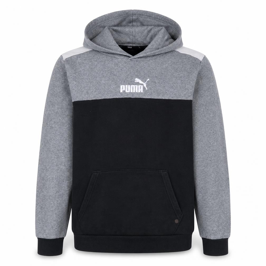Puma Men's Grey Pullover Hoodie L Sports Fleece Sweatshirt