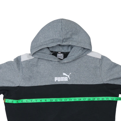 Puma Men's Grey Pullover Hoodie L Sports Fleece Sweatshirt