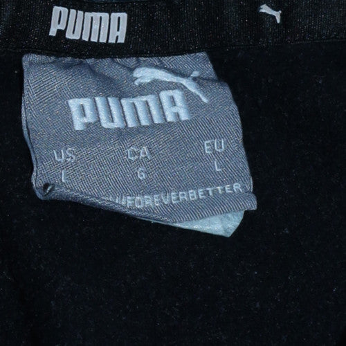 Puma Men's Grey Pullover Hoodie L Sports Fleece Sweatshirt